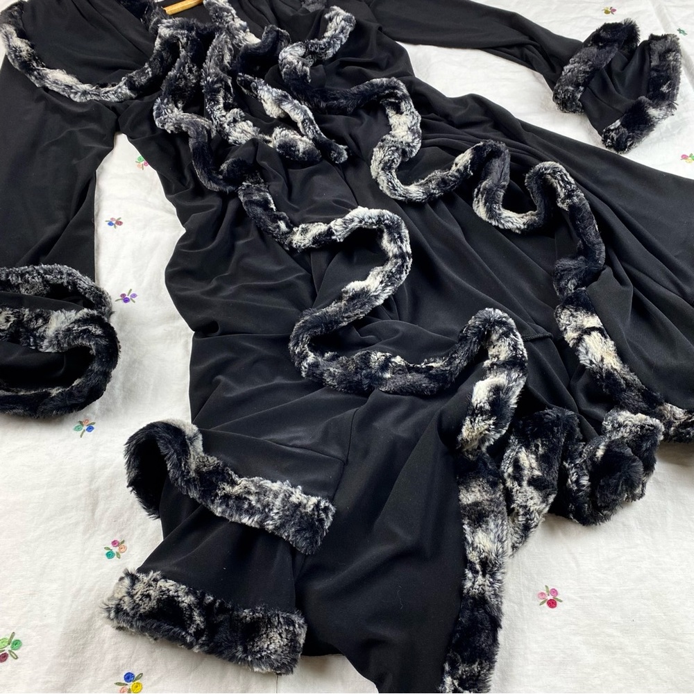 Vintage Joseph Ribkoff black draped ruffled duster - Picture 6 of 10